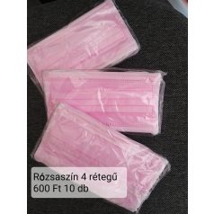 4 RÉTEGŰ ORVOSI SZÁJMASZK 10 DB-OS RÓZSASZÍN