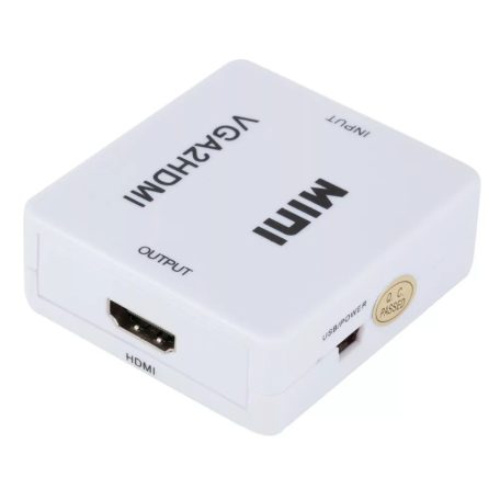 VGA / HDMI átalakító adapter, 1080p, sztereo videó és audio