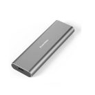 Ezüst külső SSD merevlemez dokkoló, M.2 PCIe NVMe/NGFF SSD, USB 3.1, 10Gbps, Type-C kimenet, Alumínium ház, max 2TB,