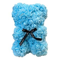 Kék színű rózsamaci 25cm